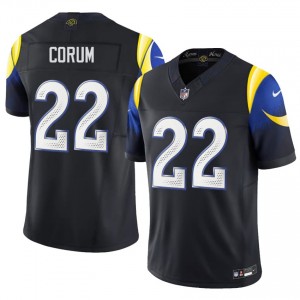 Rams Blake Corum #22 Men Fresh Football Stitched Jersey - Midnight Blue Edition 36217053