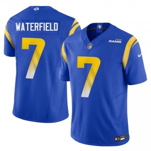 LAR Bob Waterfield #7 Men Durable Football Sewn Jersey - Royal Edition 77087323