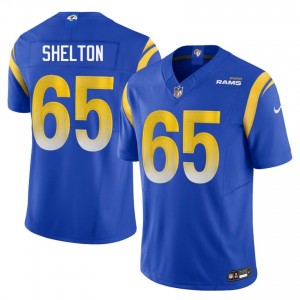 Los Angeles Rams Coleman Shelton #65 Men NFL Football Embroidery Jersey - Royal Edition 17797280