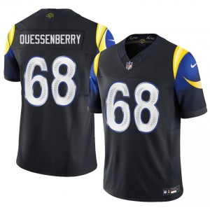 Los Angeles Rams David Quessenberry #68 Men Premium Football Embroidery Jersey - Midnight Blue Edition 10487703