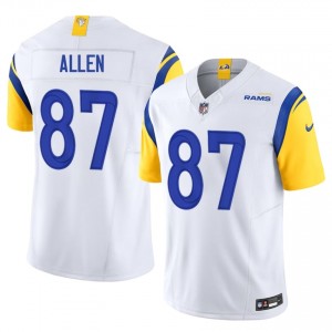 Davis Allen Los Angeles Rams #87 Men Officially Licensed Football Embroidery Jersey - White Edition 67817473