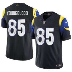 LAR Jack Youngblood #85 Men Moisture Wicking Football Sewn Jersey - Midnight Blue Edition 56755410
