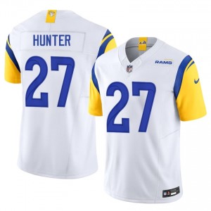 Jarquez Hunter LA Rams #27 Men Elite Football Stitch Jersey - White Edition 60297666