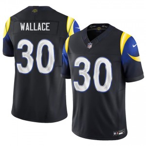Los Angeles Rams Josh Wallace #30 Men Classic Football Embroidery Jersey - Midnight Blue Edition 92431120