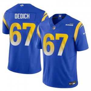 LA Rams Justin Dedich #67 Men Essential Football Stitch Jersey - Royal Edition 14130527