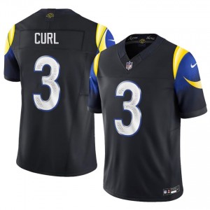 LA Rams Kam Curl #3 Men Officially Licensed Football Stitch Jersey - Midnight Blue Edition 62780143