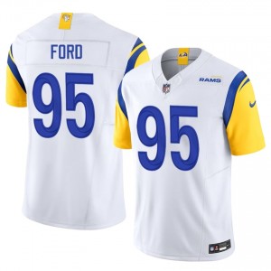 Poona Ford LAR #95 Men Moisture Wicking Football Sewn Jersey - White Edition 21023489