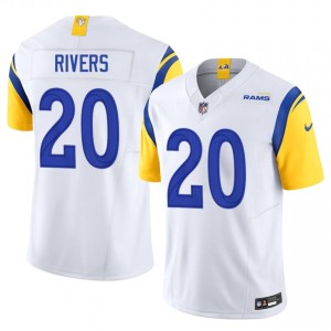 Ronnie Rivers Los Angeles Rams #20 Men Authentic Football Embroidery Jersey - White Edition 30171917