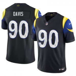 Rams Tyler Davis #90 Men Elite Thread Football Stitched Jersey - Midnight Blue Edition 34060436