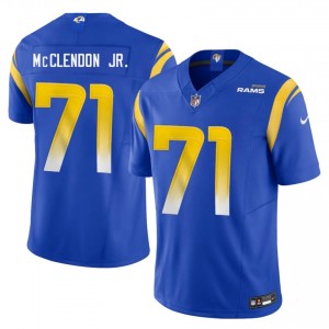 Rams Warren McClendon Jr. #71 Men Authentic Football Stitched Jersey - Royal Edition 97973354