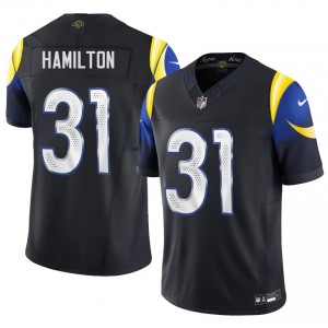 LA Rams Al'zillion Hamilton #31 Men Premium Football Stitch Jersey - Midnight Blue Edition 57492940