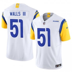 Eddie Walls III Los Angeles Rams #51 Men Genuine Football Embroidery Jersey - White Edition 92690219