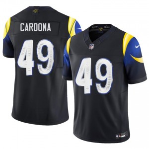 LA Rams Joe Cardona #49 Men Elite Thread Football Stitch Jersey - Midnight Blue Edition 17558749