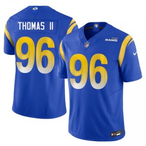 Los Angeles Rams Keir Thomas II #96 Men Pro Cut Football Embroidery Jersey - Royal Edition 17828481