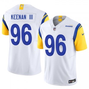 Tim Keenan III Los Angeles Rams #96 Men Moisture Wicking Football Embroidery Jersey - White Edition 84481845