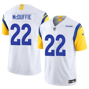 Trent McDuffie Rams #22 Men Officially Licensed Football Stitched Jersey - White Edition 84518742
