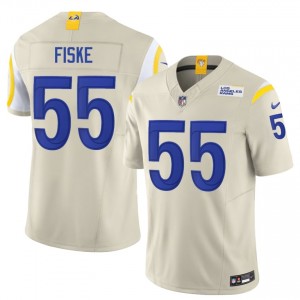 #55 Braden Fiske Rams Men Authentic Football Stitched Jersey - Bone Edition 87122209