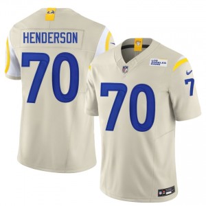 #70 Bryce Henderson Los Angeles Rams Men Essential Football Embroidery Jersey - Bone Edition 80671008