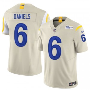 #6 CJ Daniels LA Rams Men Iconic Football Stitch Jersey - Bone Edition 91813806