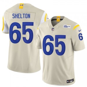 #65 Coleman Shelton LAR Men Elite Football Sewn Jersey - Bone Edition 47818620