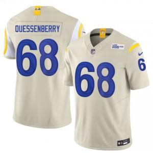 #68 David Quessenberry LA Rams Men Limited Football Stitch Jersey - Bone Edition 89405660
