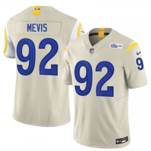 #92 Harrison Mevis LAR Men Essential Football Sewn Jersey - Bone Edition 67978258