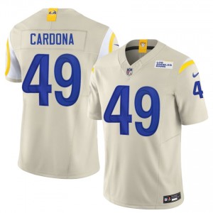 #49 Joe Cardona Rams Men Pro Cut Football Stitched Jersey - Bone Edition 83467872