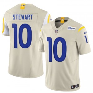 #10 Josaiah Stewart LAR Men NFL Football Sewn Jersey - Bone Edition 94334965