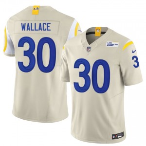 #30 Josh Wallace LA Rams Men Durable Football Stitch Jersey - Bone Edition 59393159