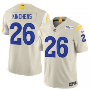 #26 Kamren Kinchens LA Rams Men Pro Cut Football Stitch Jersey - Bone Edition 67214234
