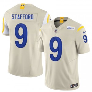 #9 Matthew Stafford LA Rams Men Fresh Football Stitch Jersey - Bone Edition 33412061