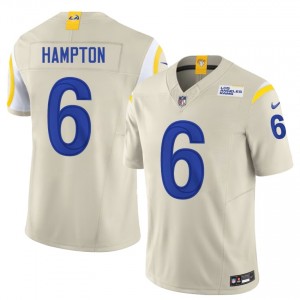 #6 Nick Hampton LA Rams Men Gameday Football Stitch Jersey - Bone Edition 48081795