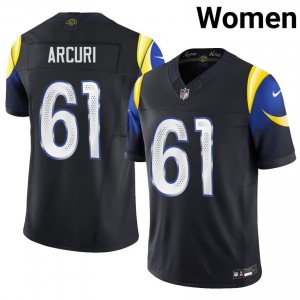 AJ Arcuri LA Rams #61 Women Officially Licensed Football Stitch Jersey - Midnight Blue Edition 79954604