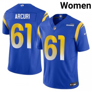 AJ Arcuri Rams #61 Women Elite Football Stitched Jersey - Royal Edition 38140300