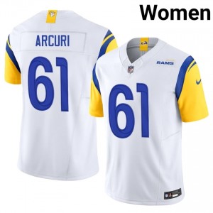 #61 AJ Arcuri LAR Women Pro-Grade Football Sewn Jersey - White Edition 27946714