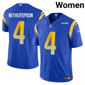Ahkello Witherspoon Los Angeles Rams #4 Women Moisture Wicking Football Embroidery Jersey - Royal Edition 43144025