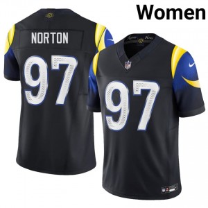 Bill Norton LA Rams #97 Women Genuine Football Stitch Jersey - Midnight Blue Edition 58692232