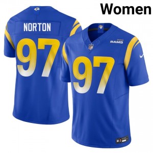 Bill Norton Rams #97 Women Gameday Football Stitched Jersey - Royal Edition 83433438