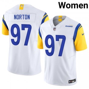 #97 Bill Norton LAR Women Elite Football Sewn Jersey - White Edition 19874516