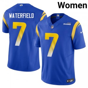 Bob Waterfield Los Angeles Rams #7 Women Fresh Football Embroidery Jersey - Royal Edition 76807149
