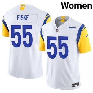 #55 Braden Fiske Los Angeles Rams Women Exclusive Football Embroidery Jersey - White Edition 51835215