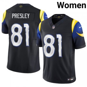 Brennan Presley Rams #81 Women Authentic Football Stitched Jersey - Midnight Blue Edition 77936896