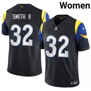 Chris Smith II Los Angeles Rams #32 Women Genuine Football Embroidery Jersey - Midnight Blue Edition 70835104
