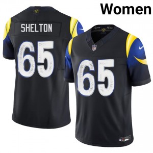 Coleman Shelton Rams #65 Women Gameday Football Stitched Jersey - Midnight Blue Edition 66881581