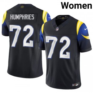 D.J. Humphries Los Angeles Rams #72 Women Pro-Grade Football Embroidery Jersey - Midnight Blue Edition 26880591