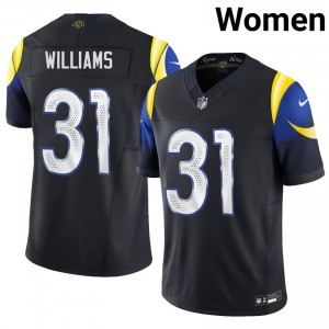 Darious Williams LA Rams #31 Women Elite Thread Football Stitch Jersey - Midnight Blue Edition 57908212
