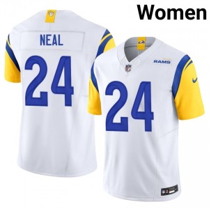 #24 Elias Neal LA Rams Women Elite Thread Football Stitch Jersey - White Edition 94820635
