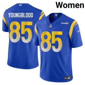 Jack Youngblood LAR #85 Women Pro-Grade Football Sewn Jersey - Royal Edition 91957471