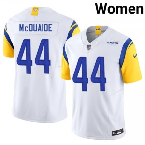 #44 Jake McQuaide Los Angeles Rams Women Genuine Football Embroidery Jersey - White Edition 94892658