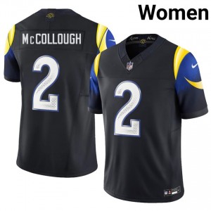 Jaylen McCollough LA Rams #2 Women Player Football Stitch Jersey - Midnight Blue Edition 59012993